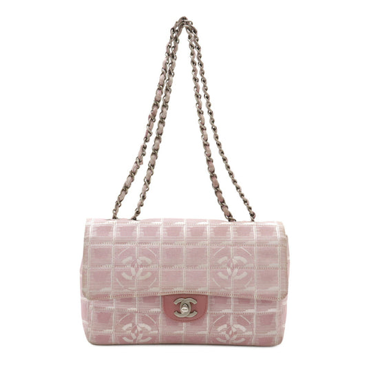 Chanel Nylon Jacquard Leather Chain Shoulder Bag