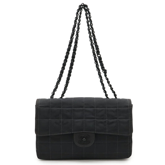 Chanel Nylon Jacquard Leather Shoulder Bag