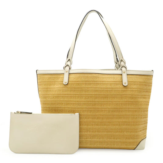 Gucci Straw Leather Tote Bag