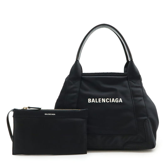 Balenciaga Navy Cabas S Logo Tote Bag Nylon/Leather