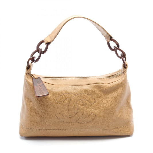 Chanel Caviar Skin Shoulder Bag Brown