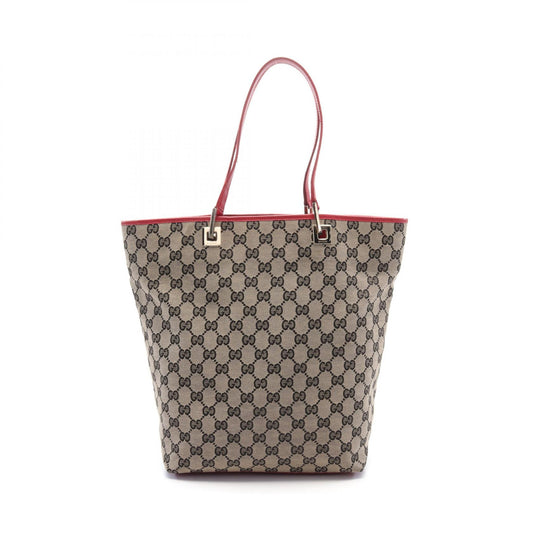 Gucci GG Canvas Leather Tote Bag