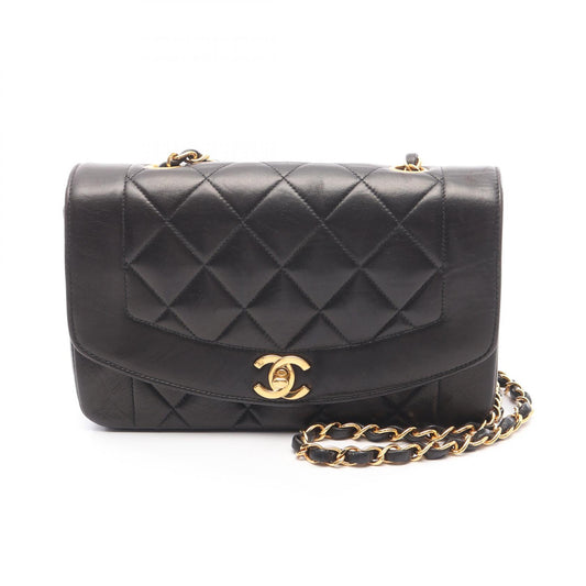 Chanel Diana Flap Lambskin Shoulder Bag Black