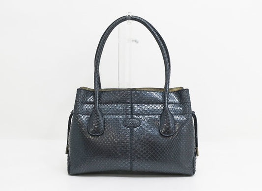 Tod's Python Handbag Dark Navy