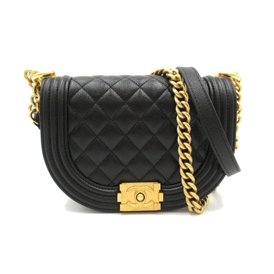Chanel Boy Chain Shoulder Bag Caviar Leather