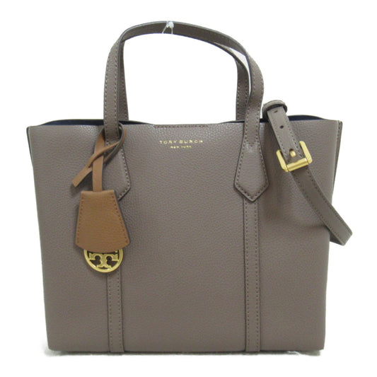 Tory Burch Leather 2way Tote Bag Gray