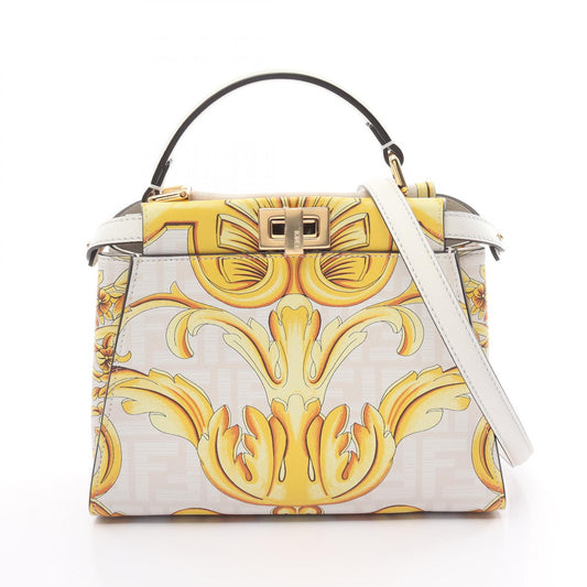 Fendi Fendace Mini Peekaboo Leather Handbag