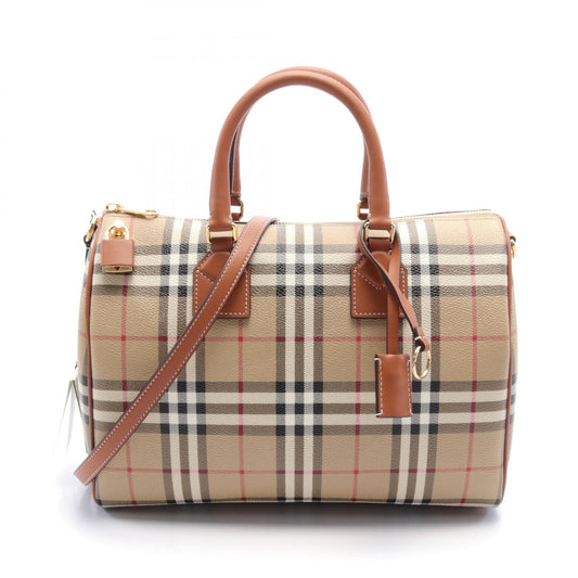 Burberry PVC Coated Canvas Leather Handbag