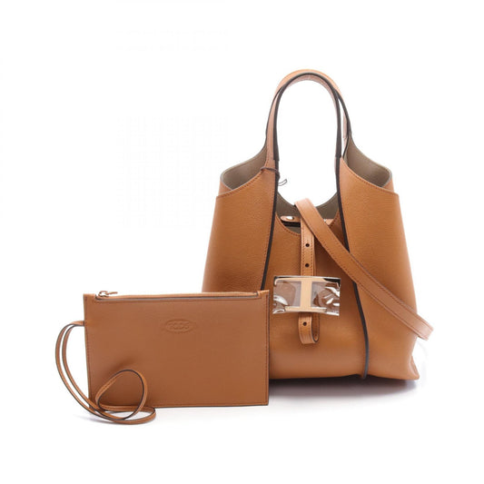 Tod's Leather T Timeless Mini Handbag Brown