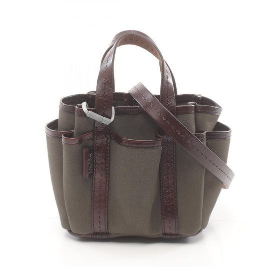 Max Mara Canvas Leather Garden Cabas XS Bag