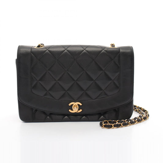 Chanel Diana Flap Lambskin Shoulder Bag Black