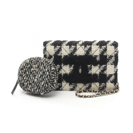 Chanel Coco Mark Fabric Shoulder Bag AP0883