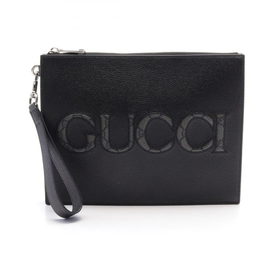 Gucci GG Supreme Leather Clutch Bag Black