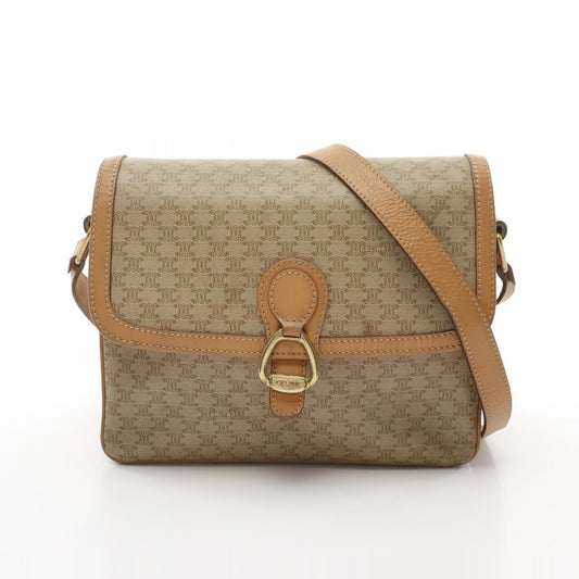 Celine Macadam Shoulder Bag PVC Coated Canvas Leather