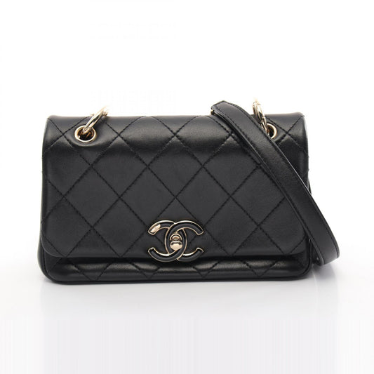 Chanel Lambskin Matelasse Shoulder Bag Black