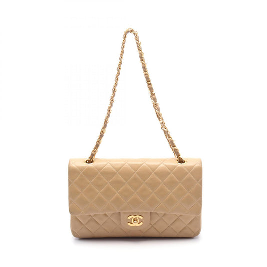 Chanel Leather Matelasse W Flap Shoulder Bag