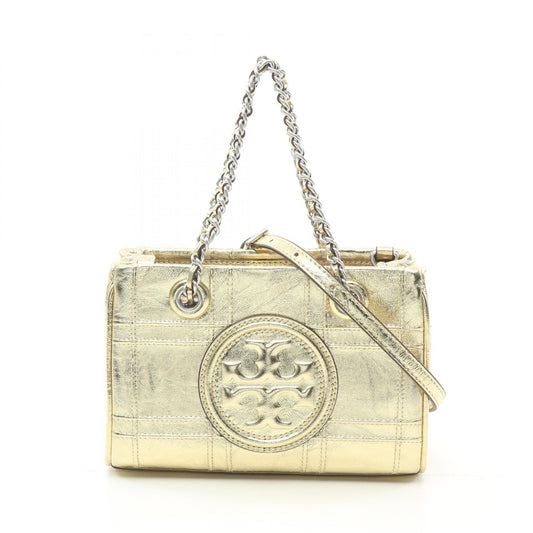 Tory Burch FLEMING Leather Handbag Gold