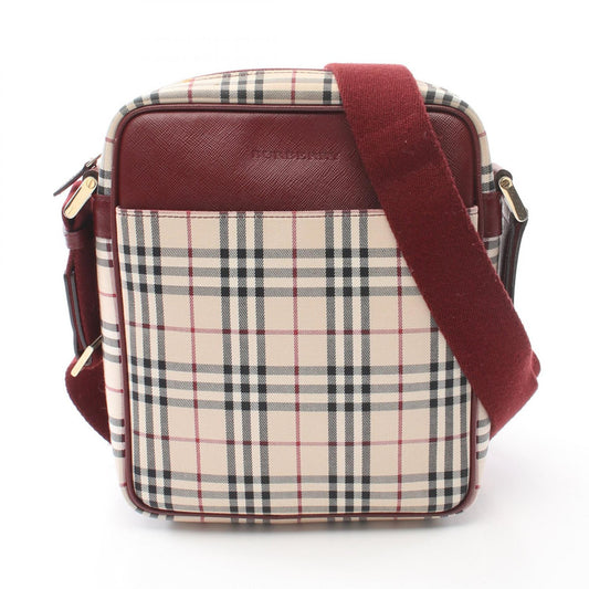 Burberry Nova Check Canvas Leather Shoulder Bag