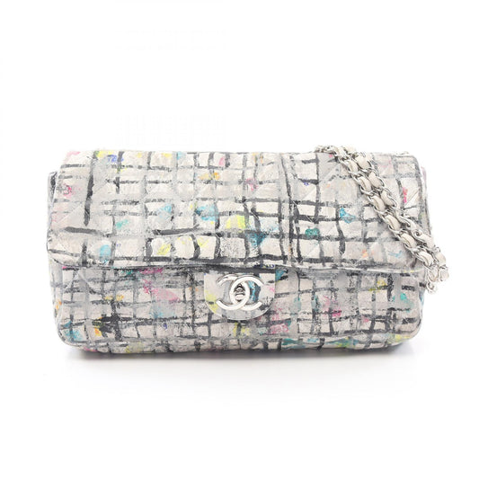 Chanel Tweed Print Leather Shoulder Bag