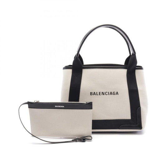 Balenciaga Navy Cabas S Canvas Tote Bag