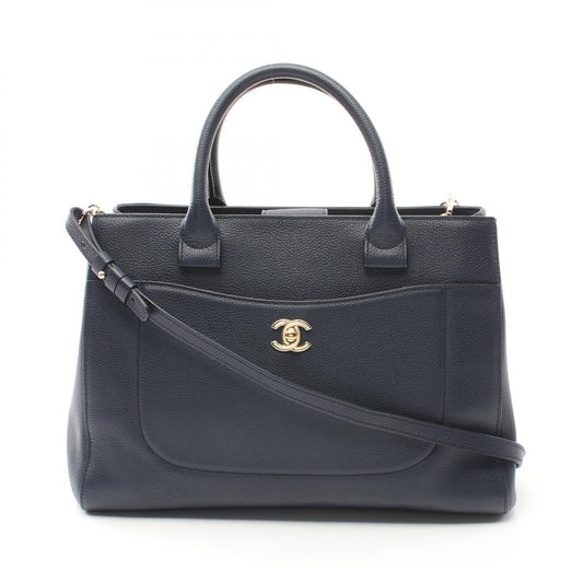 Chanel Neo Executive Tote Bag Leather Navy