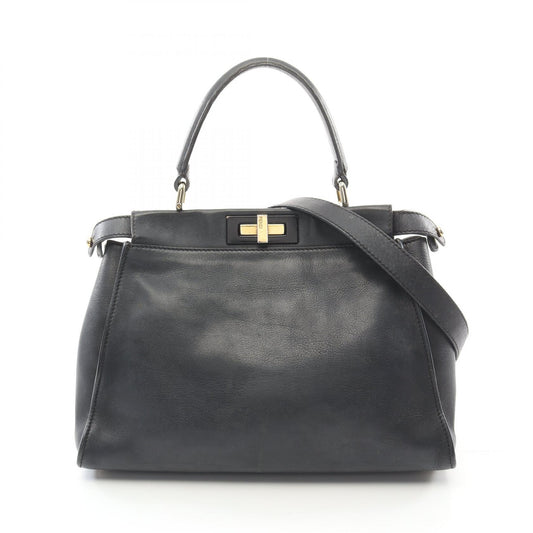 Fendi Peekaboo Leather Handbag Black
