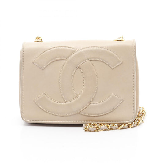 Chanel Lambskin Shoulder Bag Beige