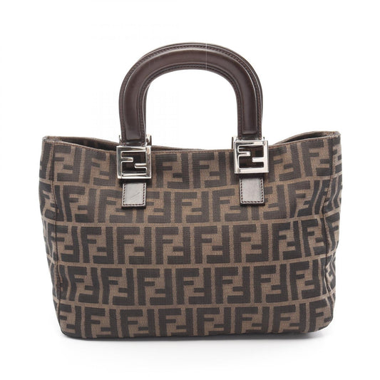 Fendi Zucca Canvas Leather Handbag