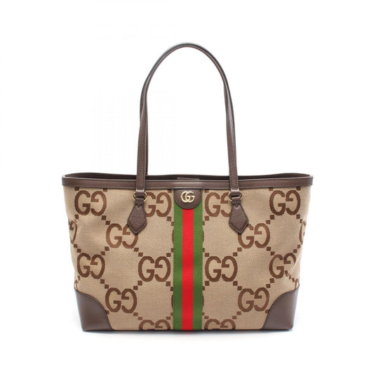 Gucci Medium Tote Jumbo GG Canvas Leather