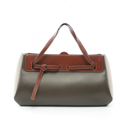 Loewe Leather Canvas Tote Bag