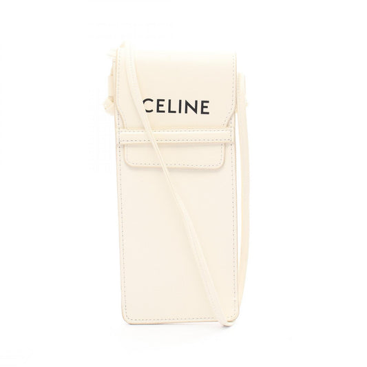Celine Leather Shoulder Bag White