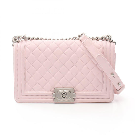 Chanel Boy Lambskin Shoulder Bag Pink