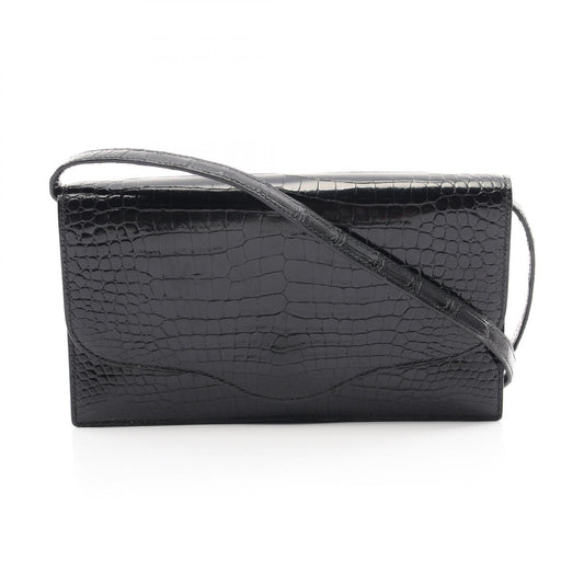 Hermes Porosus Shoulder Bag Black