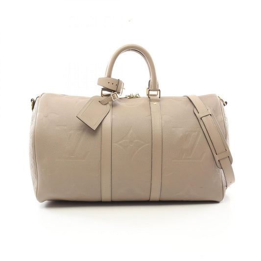 Louis Vuitton Monogram Empreinte Leather Keepall Bandouliere 45 Boston Bag M46114