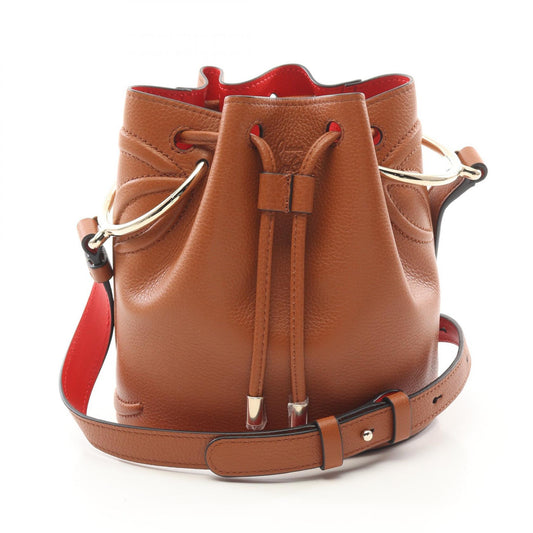 Christian Louboutin Leather Bucket Shoulder Bag Brown