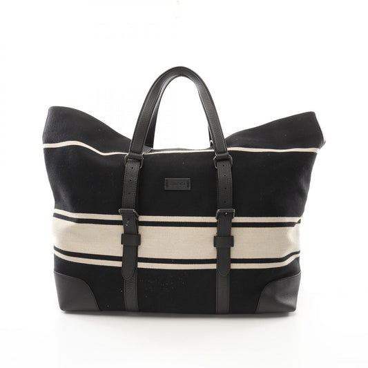 Gucci Wool Leather Duffle Tote Bag