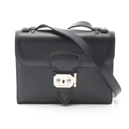 Hermes Box Calf Shoulder Bag Black