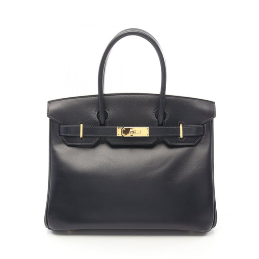 Hermes Birkin 30 Handbag Navy Leather