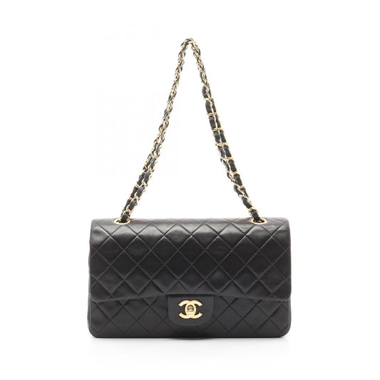 Chanel Lambskin Matelasse W Flap Shoulder Bag