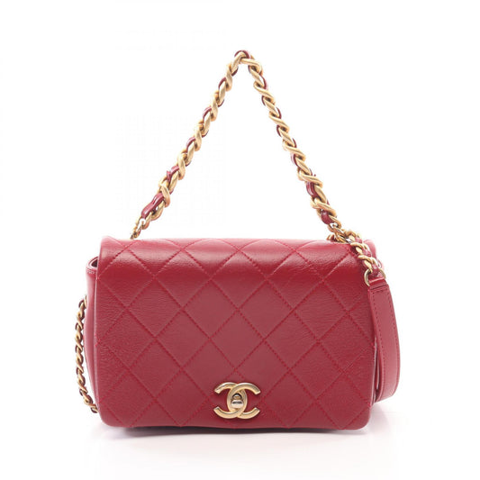 Chanel Matelasse Leather Shoulder Bag Red