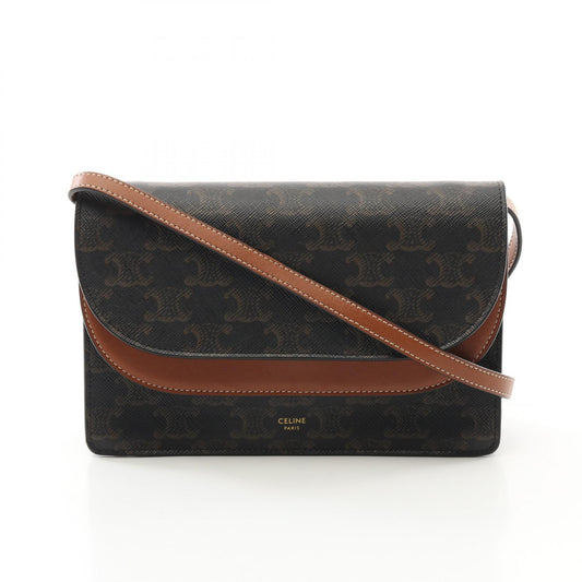 Celine PVC Coated Canvas Leather Shoulder Bag