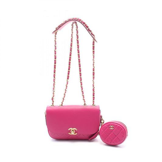 Chanel Matelasse Leather Shoulder Bag Pink