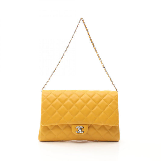 Chanel Lambskin Matelasse Shoulder Bag Yellow