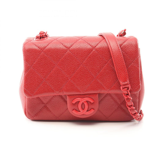 Chanel Matelasse Caviar Shoulder Bag Red