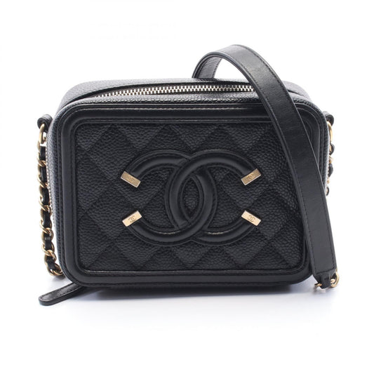 Chanel CC Filigree Mini Vanity Shoulder Bag Black