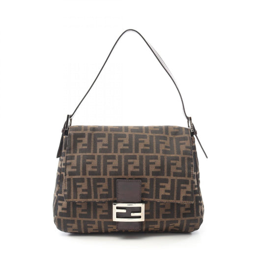 Fendi Mamma Bucket Canvas Leather Shoulder Bag