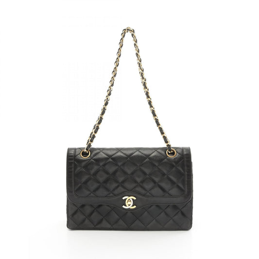 Chanel Lambskin Matelasse W Flap Shoulder Bag