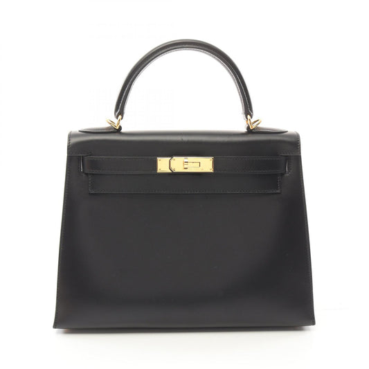 Hermes Kelly 28 Handbag Black Leather