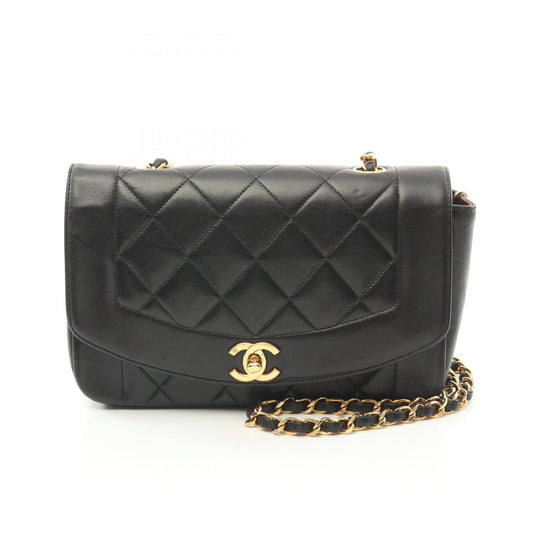 Chanel Diana Flap Lambskin Shoulder Bag Black