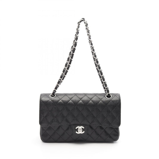 Chanel Caviar Double Flap Shoulder Bag Black